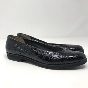 Salvatore Ferragamo Women’s Black Textured Loafers